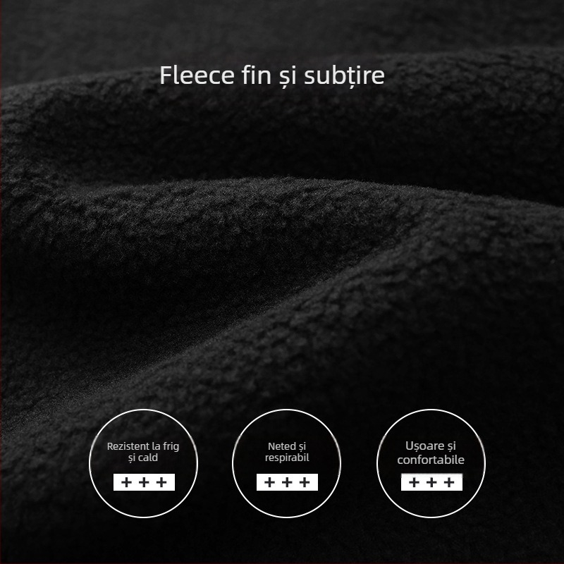 Pantaloni sport casual pentru bărbați, căptuțiți cu fleece pentru iarnă, croială dreaptă, talie medie, stil sport/bazic, croi slim