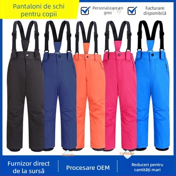 Pantaloni de schi pentru copii, unisex, impermeabili și călduroși, țesătură Tata Temparon cu 3 straturi, impermeabilitate 11000, număr de model 6611