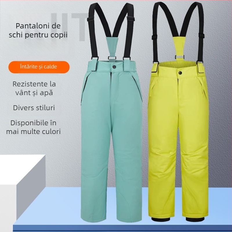 Pantaloni de schi pentru copii, unisex, impermeabili și călduroși, țesătură Tata Temparon cu 3 straturi, impermeabilitate 11000, număr de model 6611