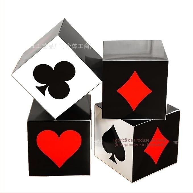 Cutii cadou pentru petrecere cu cărți de cazinou, Material: carton, Ambalaj: exterior, Ambalaj cadou, Marcă: Alta