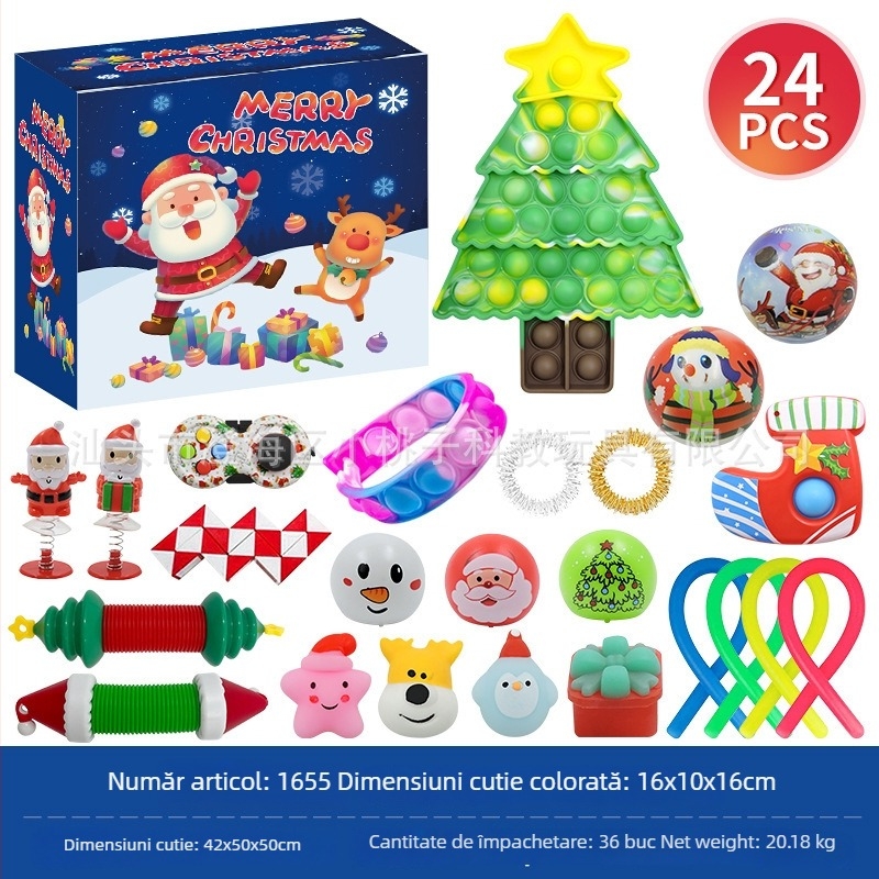 Joc de puzzle de Crăciun: Minge Luban cu labirint și deblocare a inelului din fier, din plastic, ambalaj într-o cutie color, cadou pentru copii și prieteni