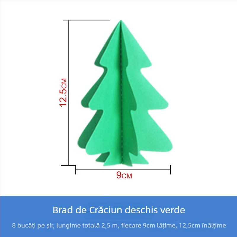 Decorațiune de Crăciun cu Steaguri 3D Mini, pentru atârnat — Hârtie, Rongcai