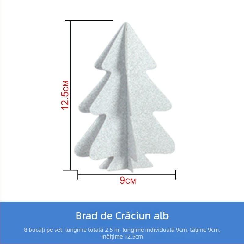 Decorațiune de Crăciun cu Steaguri 3D Mini, pentru atârnat — Hârtie, Rongcai