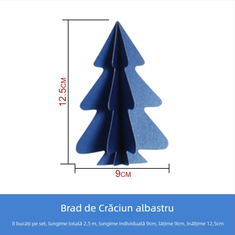 Decorațiune de Crăciun cu Steaguri 3D Mini, pentru atârnat — Hârtie, Rongcai