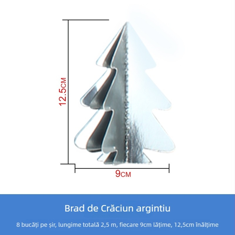 Decorațiune de Crăciun cu Steaguri 3D Mini, pentru atârnat — Hârtie, Rongcai