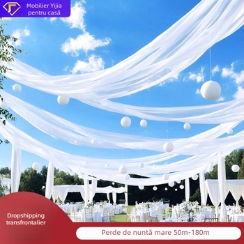 Cortină din plasă pentru fundal de nuntă în aer liber, poliester tricotat, fără logo
