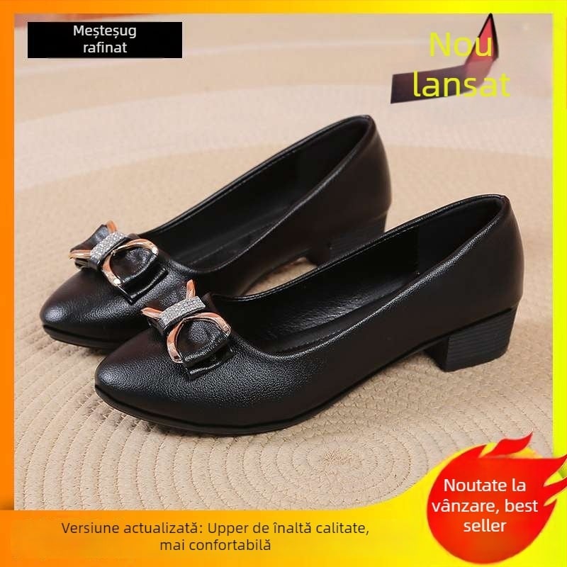 Pantofi femei slip-on cu vârf ascuțit, partea superioară PU, talpa PU, stil coreean