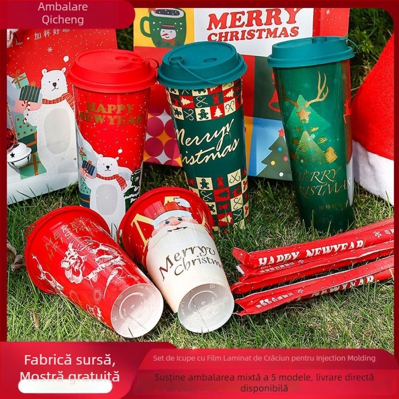 Ceașă de unică folosință din PP pentru ceai cu lapte, rotundă, capacitate 520–650 ml, imprimare logo disponibilă