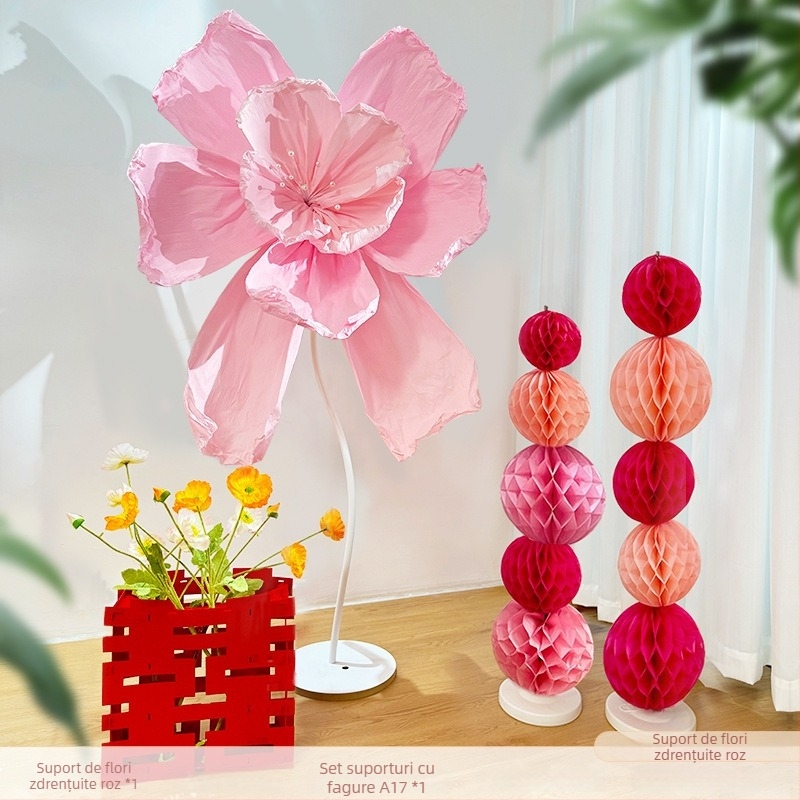 Coloană cu flori de hârtie pentru decorarea spațiului de nuntă; decor suspendat; material: hârtie; stil: 100197