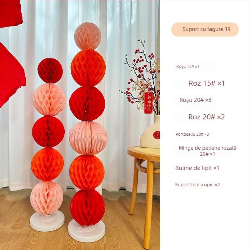 Coloană cu flori de hârtie pentru decorarea spațiului de nuntă; decor suspendat; material: hârtie; stil: 100197