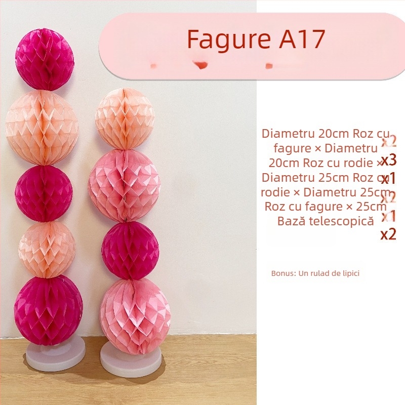 Coloană cu flori de hârtie pentru decorarea spațiului de nuntă; decor suspendat; material: hârtie; stil: 100197