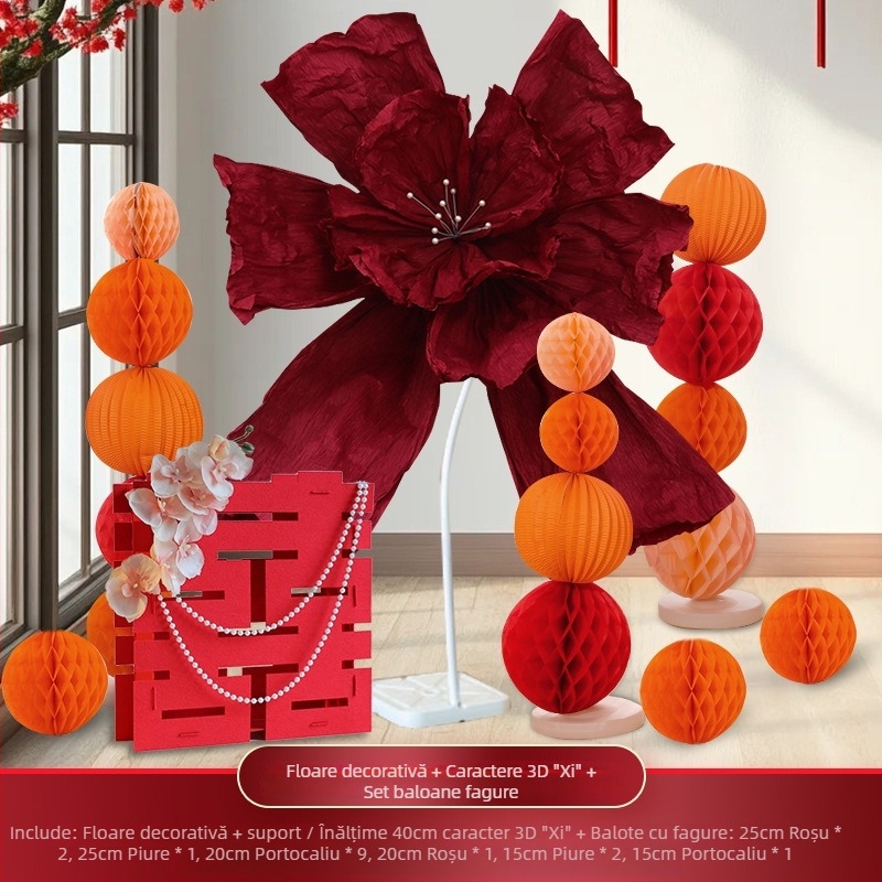 Coloană cu flori de hârtie pentru decorarea spațiului de nuntă; decor suspendat; material: hârtie; stil: 100197