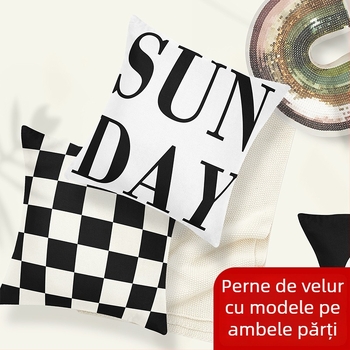 Umplutură pentru pernă din velur cristal, model desene animate/anime, stil modern minimalist, pentru sufragerie