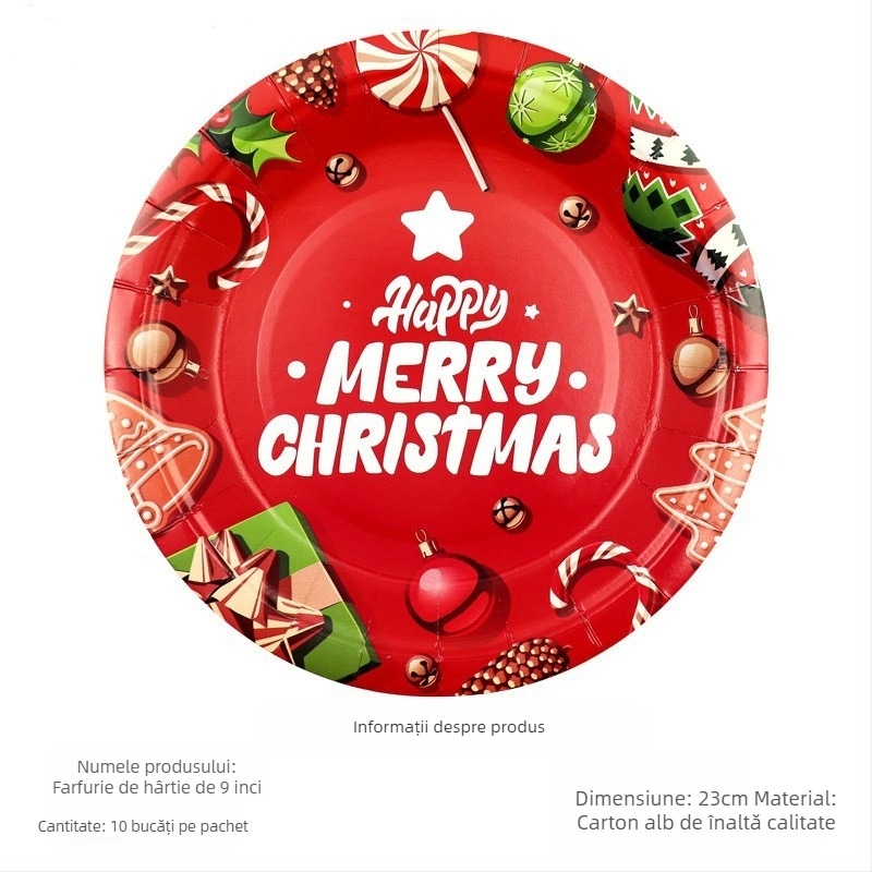 Farfurie de unică folosință din hârtie, rotundă, 400 g hârtie, biodegradabilă, cu logo tipărit