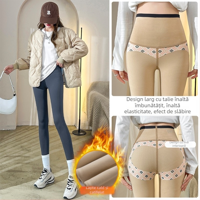 Colanți de yoga - ridicare a feselor, subțiere, stil coreean, croi scurt (amestec Nylon/Spandex, model uni, grosime medie)