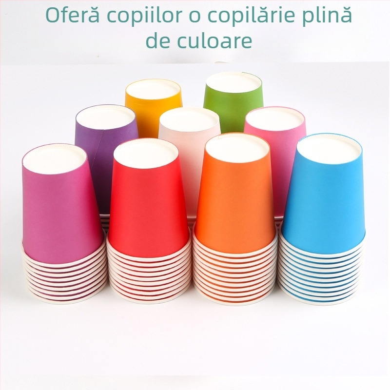 Cupe de hârtie de unică folosință pentru copii DIY art - carton acoperit, biodegradabile, 45–50 buc./ambalaj, brand Oujiahui, origine Hebei