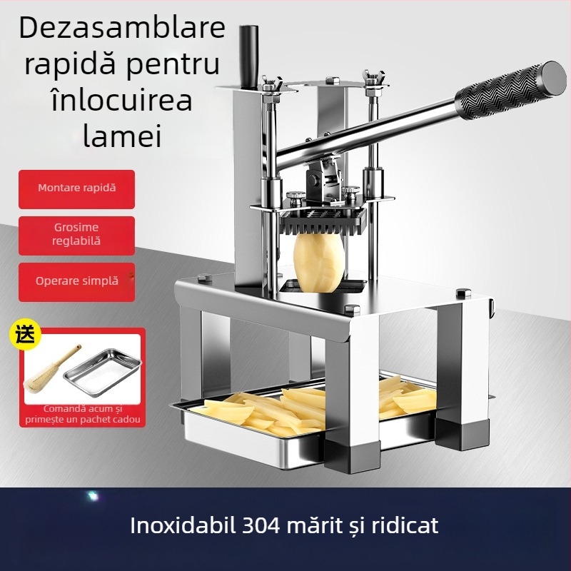 Tăietor de legume din oțel inoxidabil, comercial, multifuncțional pentru cartofi, castraveți și morcovi - Model 6150