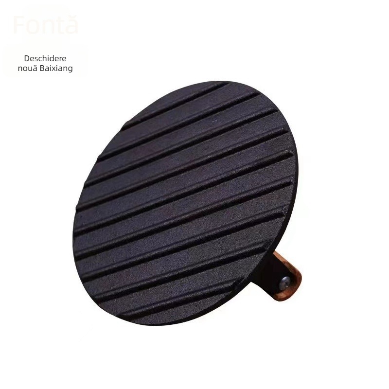 Presa de carne rotundă din fontă pentru grătar, multifuncțională, fără fum, detașabilă