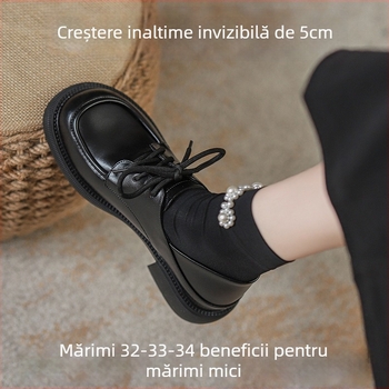 Mocasini pentru femei, vârf rotund, partea superioară din microfibră, toc gros 3–5 cm, design slip-on