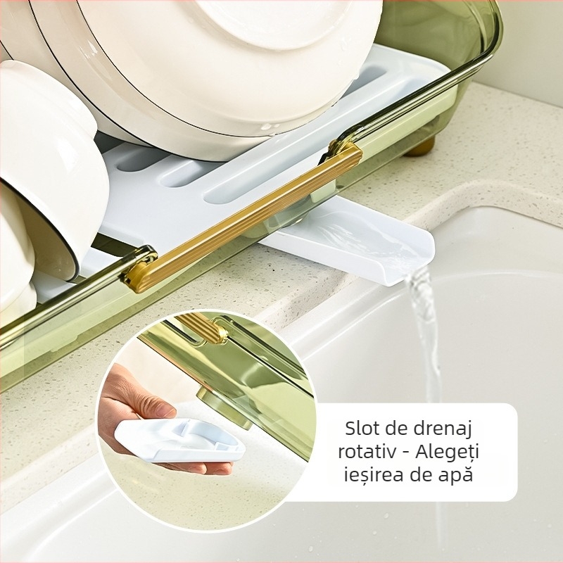 Raft plastic pentru drenaj cu tavă dreptunghiulară pentru boluri și tacâmuri