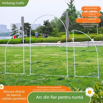 Arc din fier pentru nuntă, cadru de fundal pentru scenă în aer liber – personalizabil, ambalaj din carton, brand Xinhong