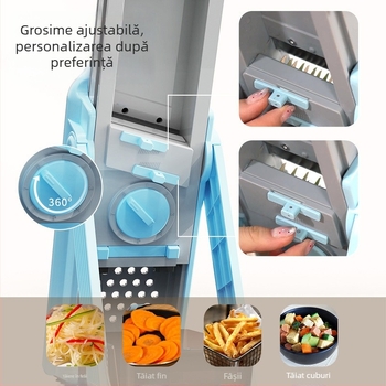 Taietor de legume multifuncțional detașabil, cu feliator și răzuitor, instrument de bucătărie din ABS + oțel inoxidabil