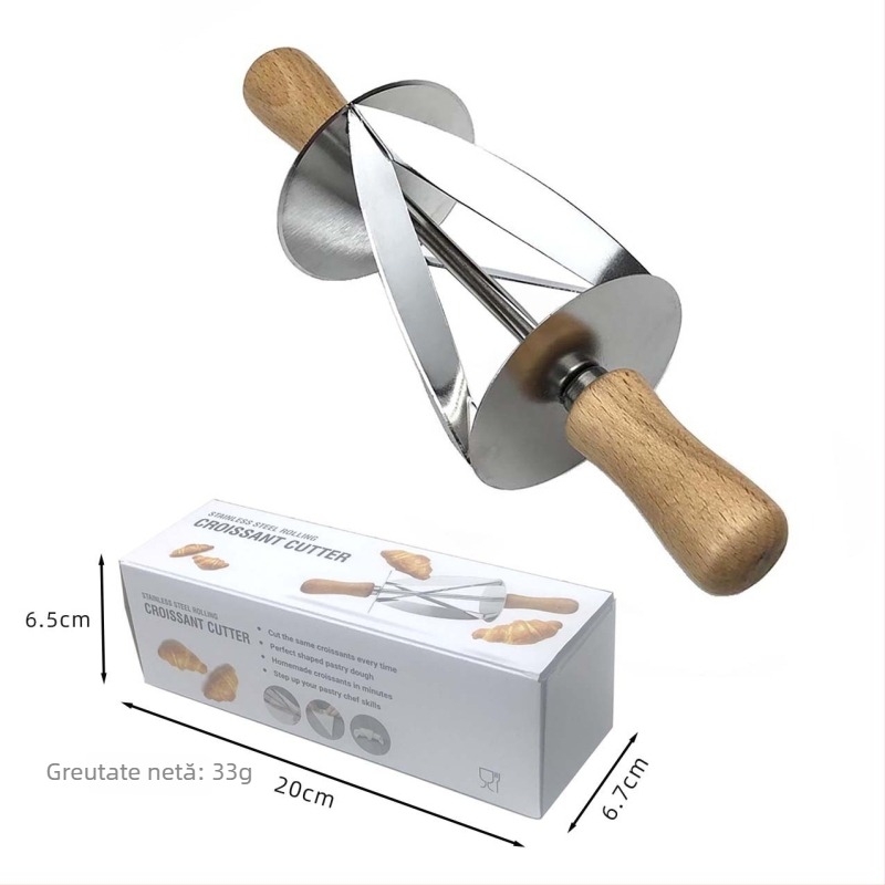 Tăietor de croissante, lamă rulantă din oțel inox, Brand: cemeja, Stil modern minimalist, Set de 100 bucăți