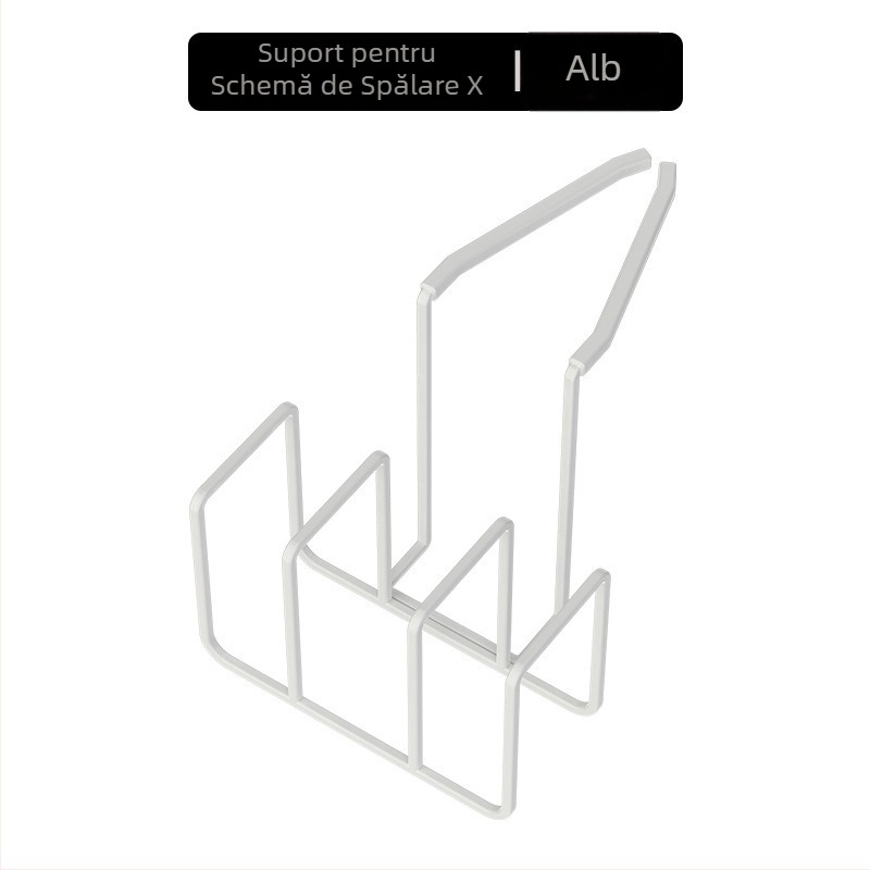 Organizator de chiuvetă bucătărie cu suport pentru bureți și cârpe, raft de drenaj multifuncțional, din fier și silicon