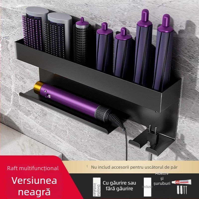 Suport/organizer de periere Dyson curling și uscător – aliaj de aluminiu, model 0401, încărcare 15 kg, brand Jinfeng, finisaj vopsire cu spray
