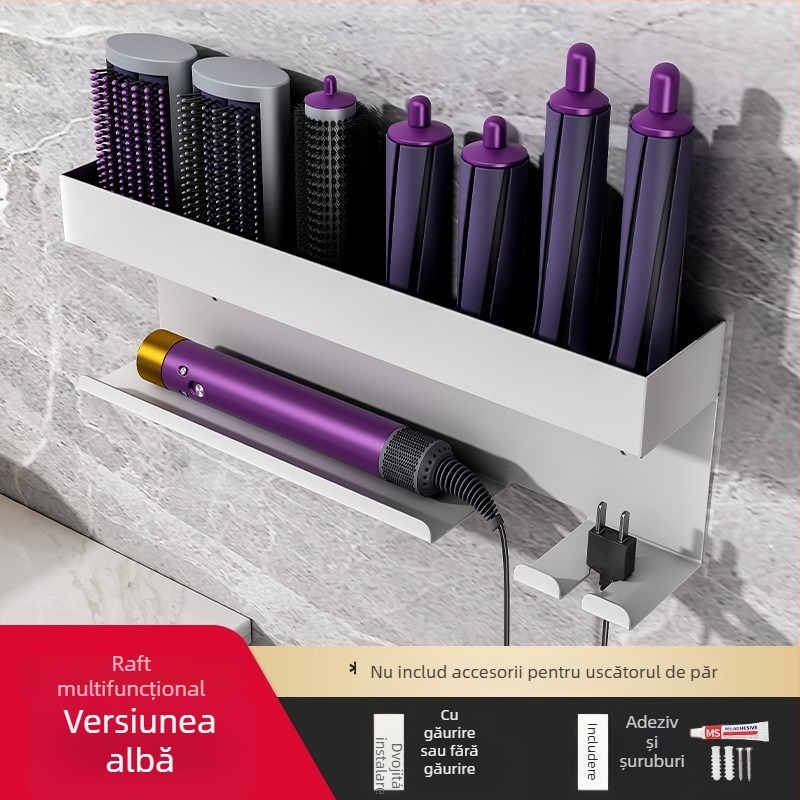 Suport/organizer de periere Dyson curling și uscător – aliaj de aluminiu, model 0401, încărcare 15 kg, brand Jinfeng, finisaj vopsire cu spray