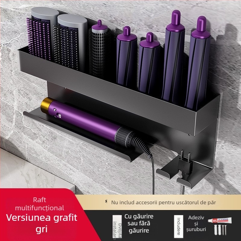 Suport/organizer de periere Dyson curling și uscător – aliaj de aluminiu, model 0401, încărcare 15 kg, brand Jinfeng, finisaj vopsire cu spray