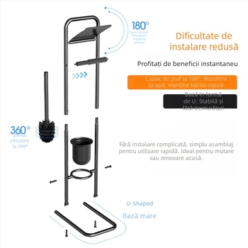 Suport plastic pentru hârtie igienică pentru baie, pe podea, Ourunzhe – 1 bucată, greutate 0.88 kg, cod produs 860080, ambalaj: cutie de carton