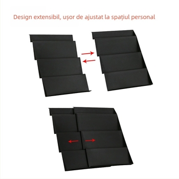 Raft de condimente pentru birou, orizontal, cu sertare în trepte reglabile, pliabil (material PP, pliabil, montaj fără găuri, lansat în 2024)