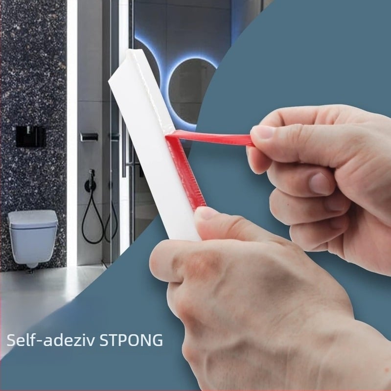 Bandă de etanșare din silicon pentru baie, silicon moale, autoadezivă, barieră de apă pentru separare uscat-umed