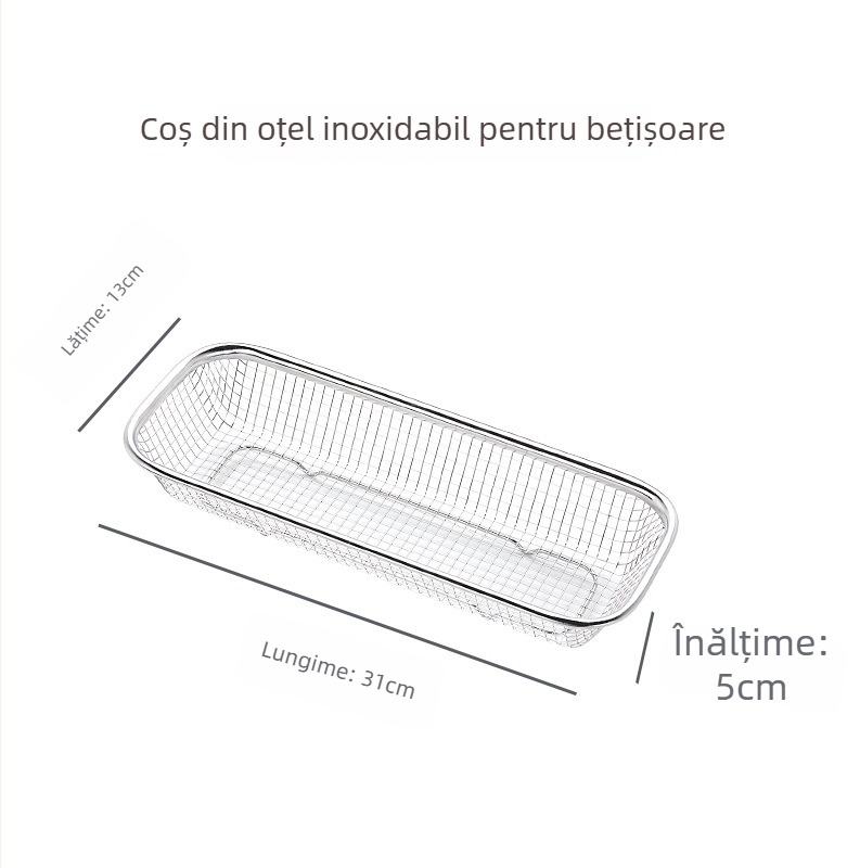 Coș telescopic din oțel inoxidabil pentru drenajul chiuvetei — design modern, personalizare disponibilă, etichetare cu marcă privată