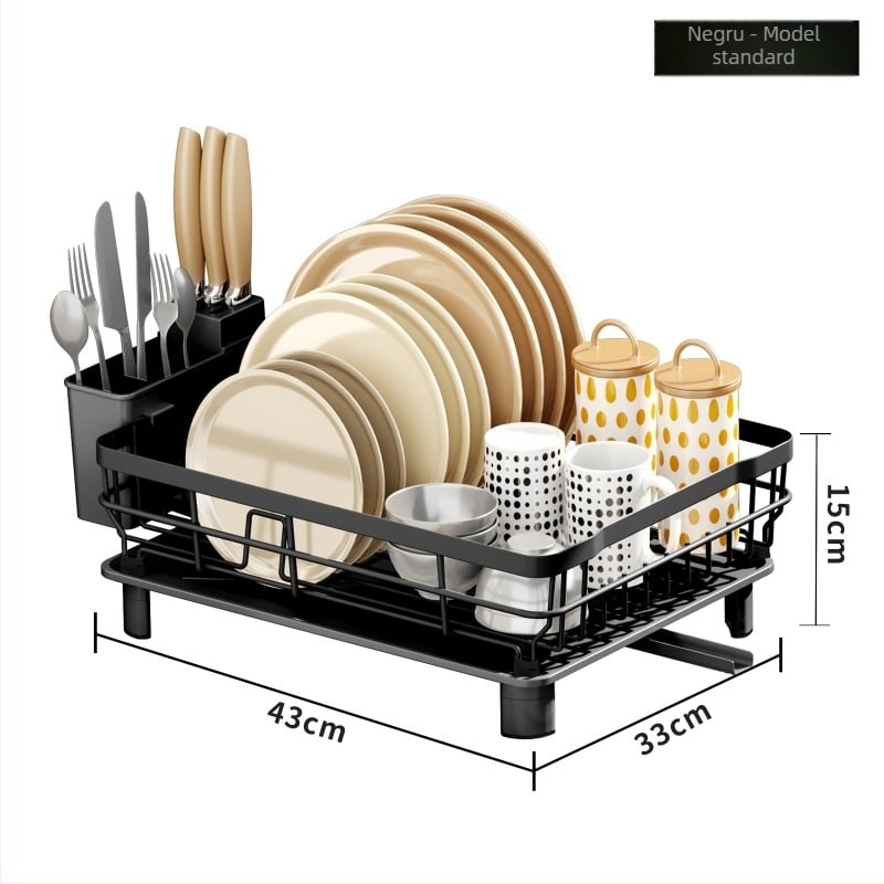 Xinshang Home Raft de drenaj din oțel pentru vase – design modern, spațiu de depozitare pentru farfurii și tacâmuri