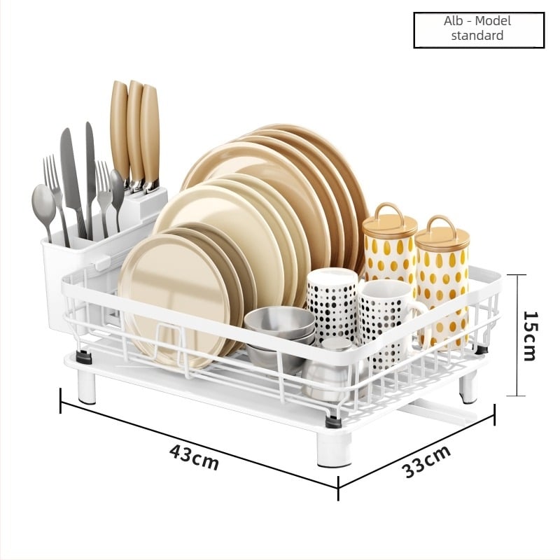 Xinshang Home Raft de drenaj din oțel pentru vase – design modern, spațiu de depozitare pentru farfurii și tacâmuri