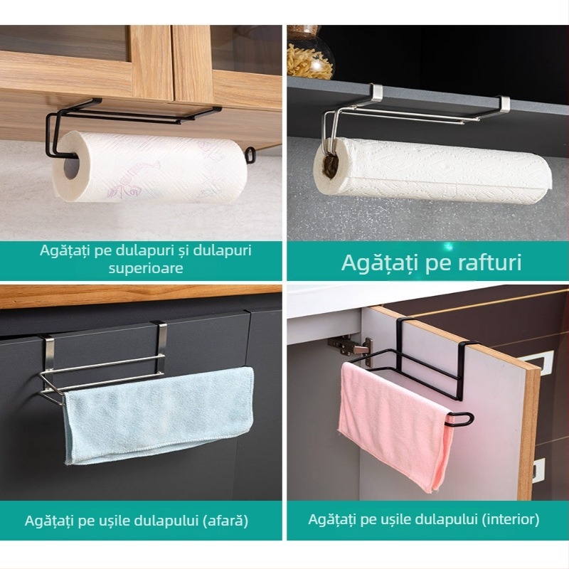 AOJUN Suport pentru hârtie de bucătărie, montaj pe perete, oțel inoxidabil 304, stil japonez, certificat CE
