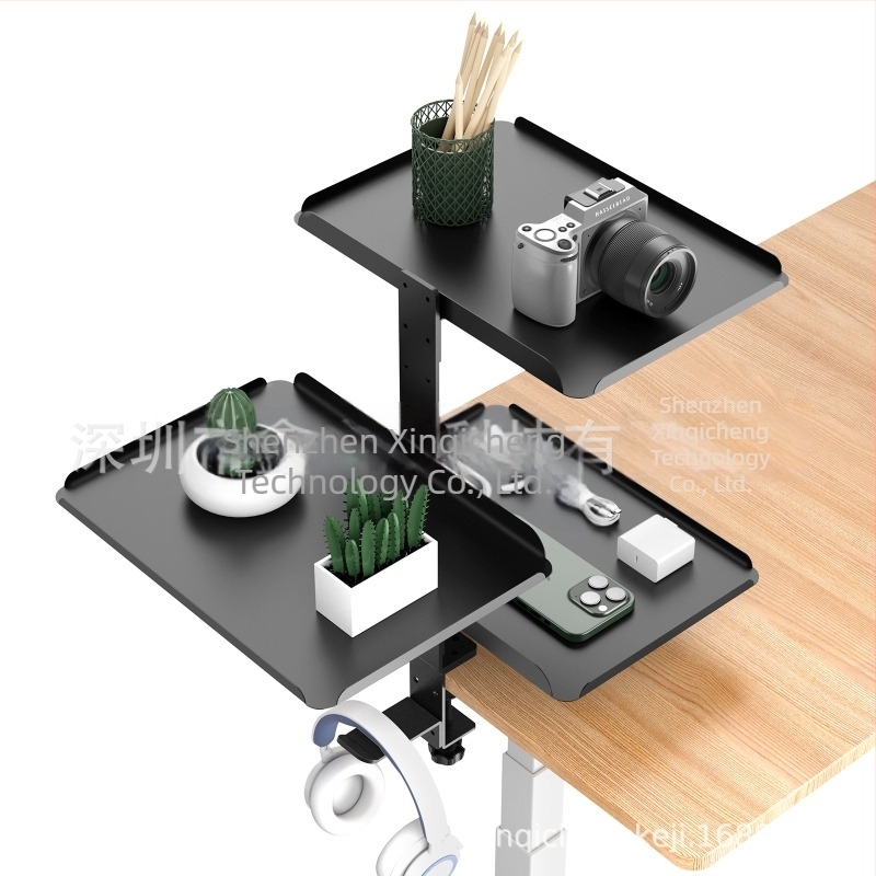 Raft de birou cu trei etaje, multifuncțional, mobil, fără montaj, din oțel carbon