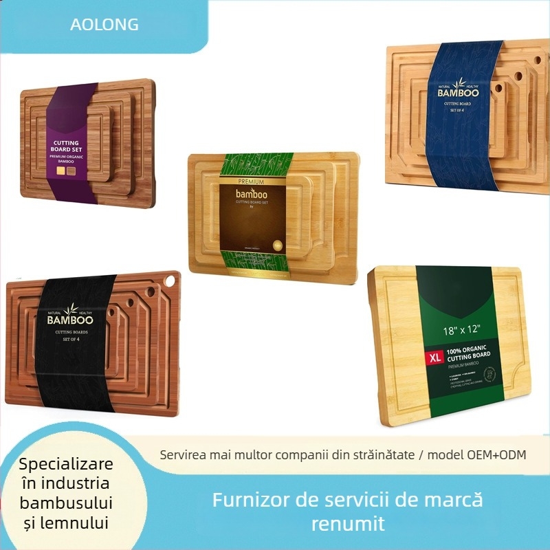 Tăietor din bambus – Aolong Bamboo, antibacterian, rezistent la mucegai, antiderapant pentru bucătărie