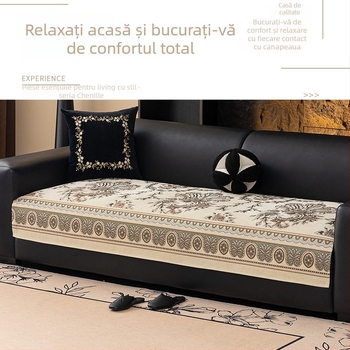 Perne pentru canapea din chenille, în formă de doilie, pentru canapele modulare, Stil Nou Chinezesc, motif abstract/plante