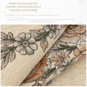 Perne pentru canapea din chenille, în formă de doilie, pentru canapele modulare, Stil Nou Chinezesc, motif abstract/plante