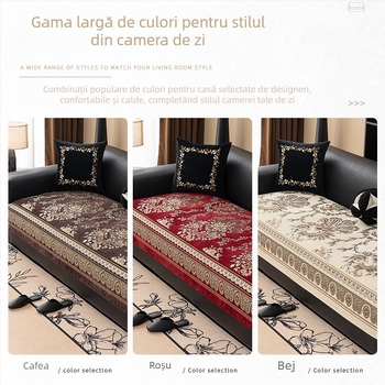 Perne pentru canapea din chenille, în formă de doilie, pentru canapele modulare, Stil Nou Chinezesc, motif abstract/plante