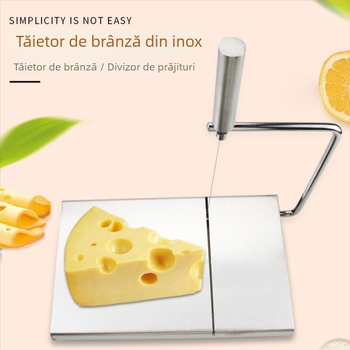 Cuțit multifuncțional pentru brânzeturi din oțel inoxidabil, cu scară de măsurare – pentru brânză, unt și șuncă