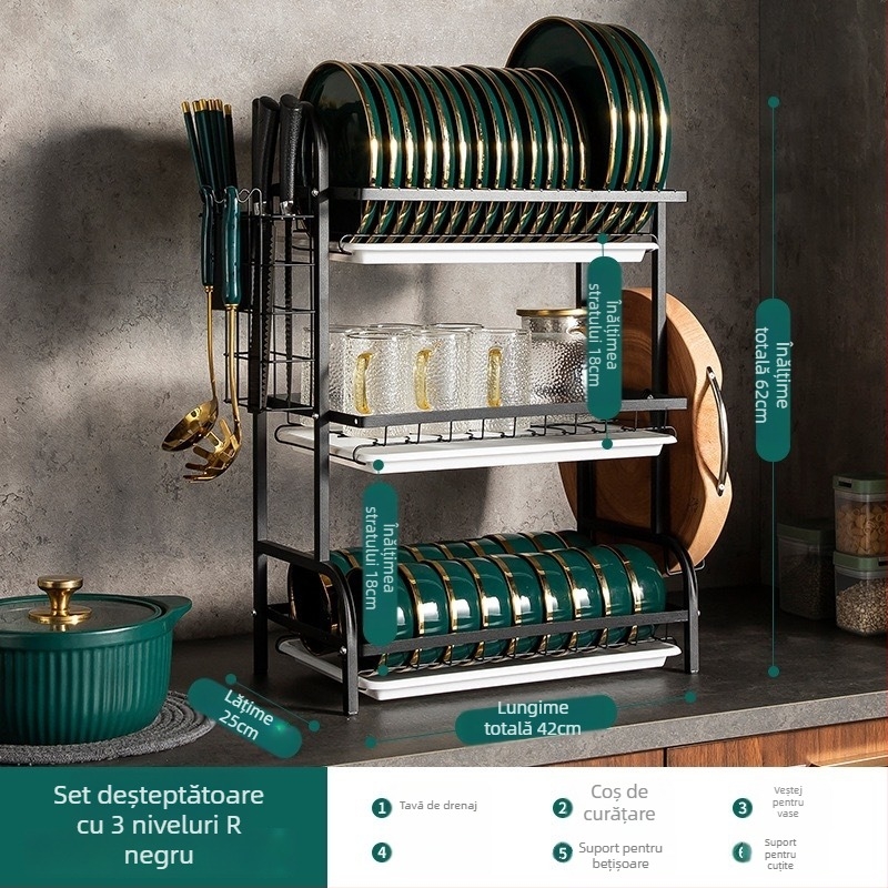 Raft de scurgere pentru vase – oțel carbon, stil modern simplu, Shiboya (Brand: Shiboya, Material: Oțel Carbon, Stil: Modern simplu, Lansare pe piață: 2021)