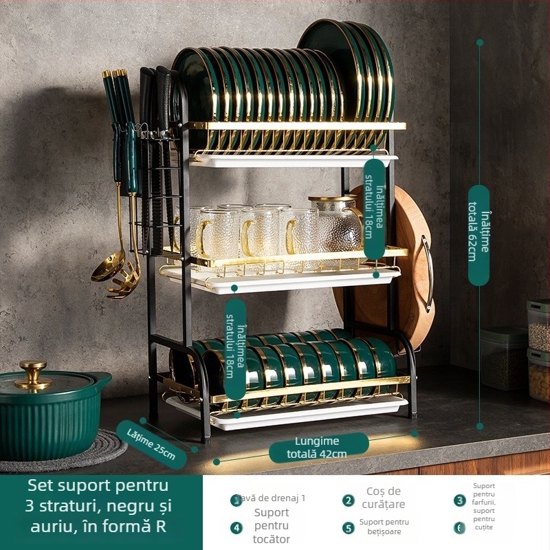 Raft de scurgere pentru vase – oțel carbon, stil modern simplu, Shiboya (Brand: Shiboya, Material: Oțel Carbon, Stil: Modern simplu, Lansare pe piață: 2021)