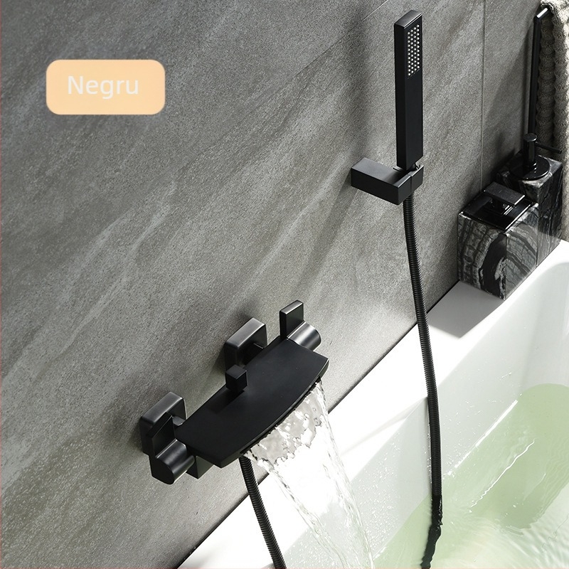 Set de duș din cupru, cascadă, montat pe perete, nucleu ceramic al ventilului, temperatură de funcționare 0–90°C