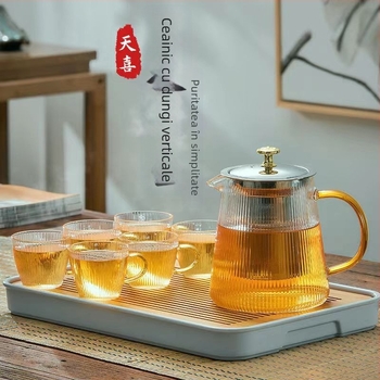 Ceainic cu stil japonez, sticlă borosilicat rezistentă la temperaturi înalte, logo personalizabil, calitate primă clasă