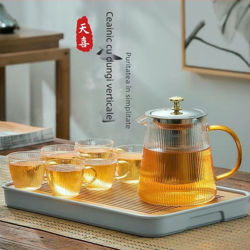 Ceainic cu stil japonez, sticlă borosilicat rezistentă la temperaturi înalte, logo personalizabil, calitate primă clasă