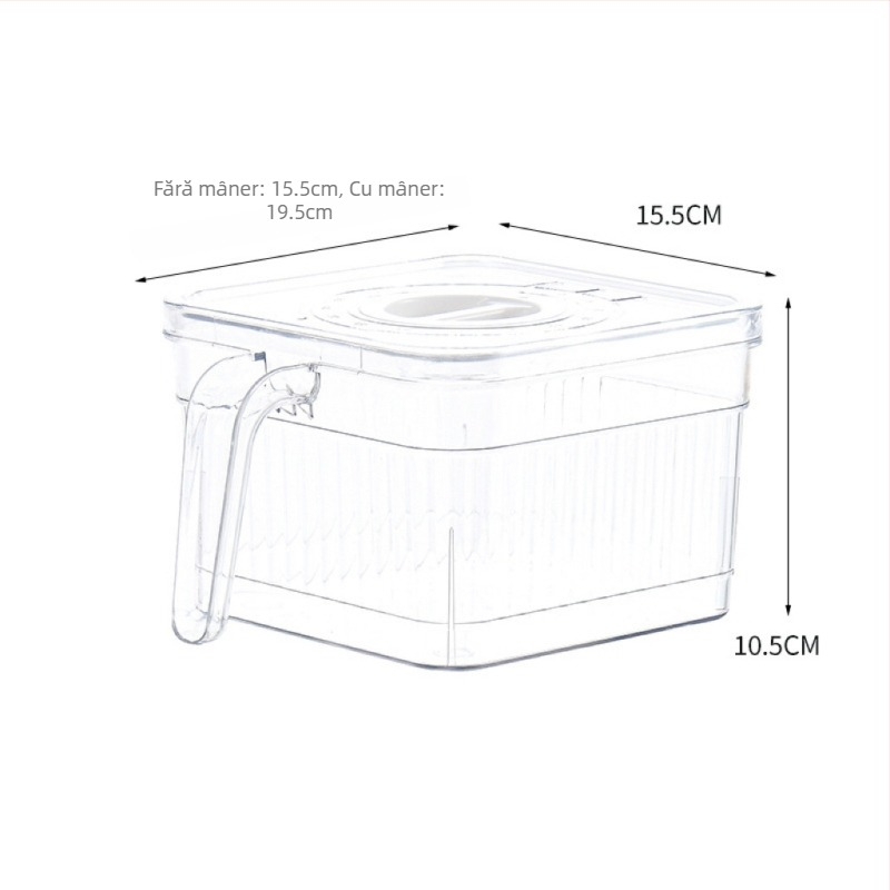 Cutie de depozitare pentru frigider cu capac — Lily of the Valley; plastic alimentar; stil simplu; depozitare, conservare, drenaj